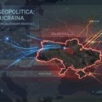 illustrazione digitale editoriale e professionale che rappresenta la geopolitica europea e la crisi in Ucraina.